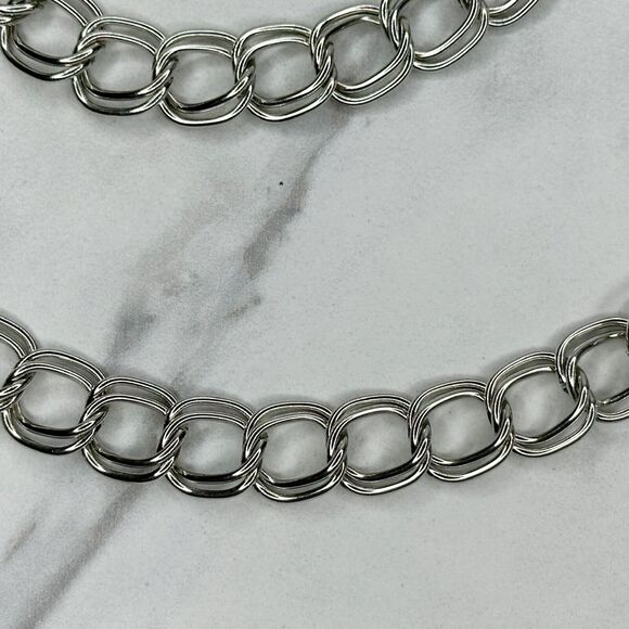 Silver Tone K Initial Chain Link Belt Y2K Festival XS/Small (XS/S) ✨ - Picture 4 of 10